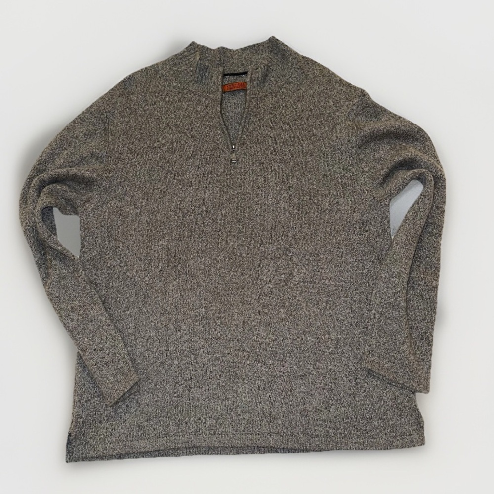 Robert Comstock Wool-Blend Quarter Sweater Zip Grey Men’s Size XL